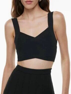 BNWT Aritzia Babaton Sculpt Knit Greek Tank in Black - Size XS
